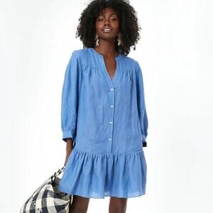 Tuckernuck Pomander Place Frankie Lake Blue Dress Size Large